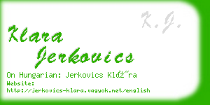 klara jerkovics business card